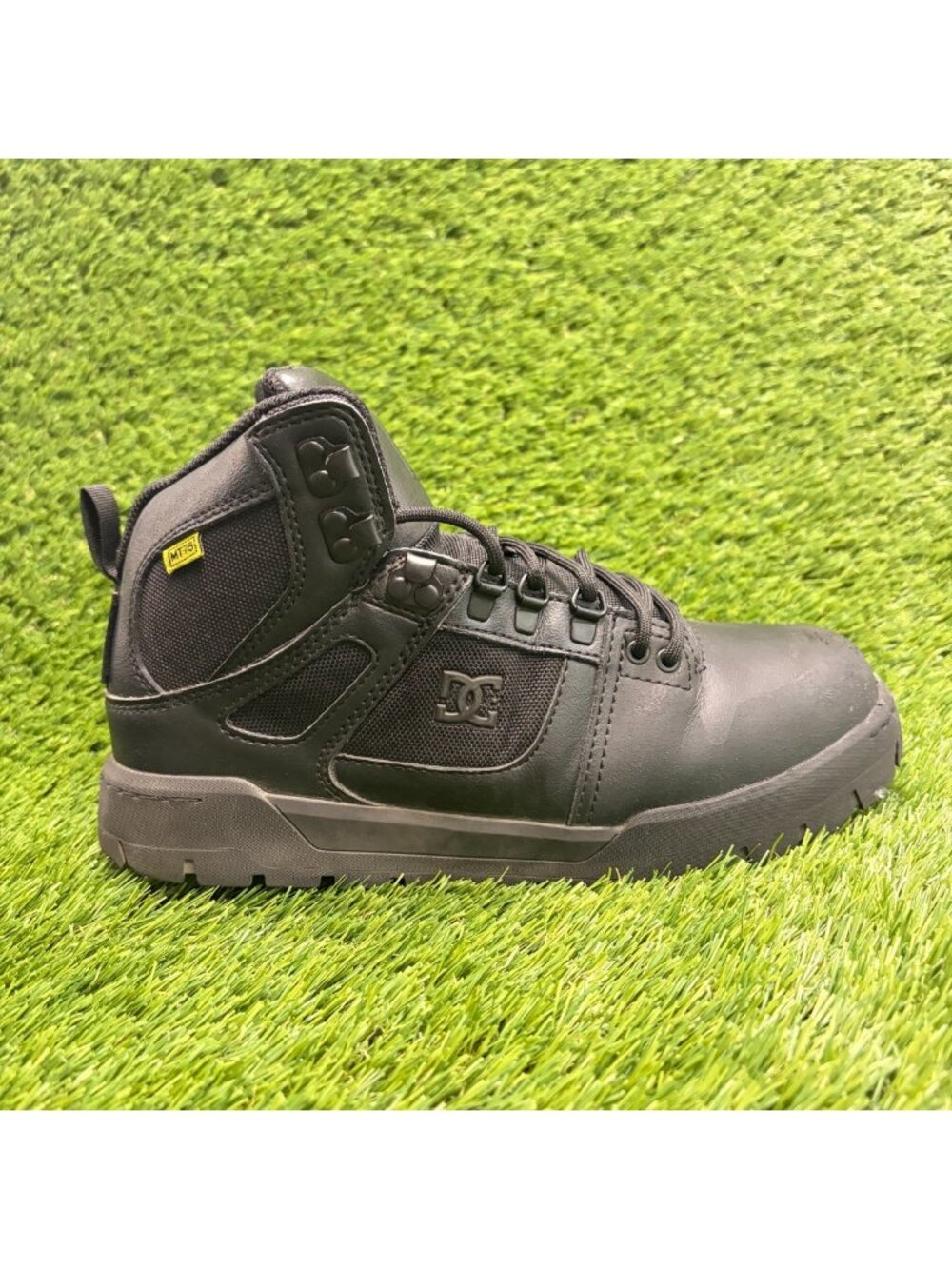 DC Pure Mens Size 7 Black Waterproof Leather Composite Toe Safety Work Shoes